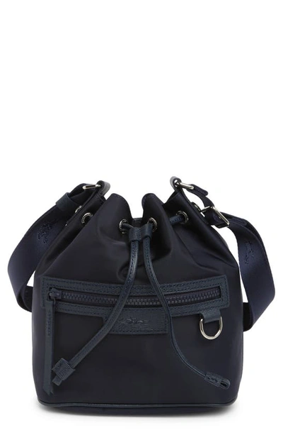 Shop Longchamp Small Le Pliage Neoprene Bucket Bag In Navy