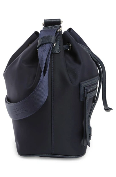 Longchamp Small Le Pliage Neoprene Bucket Bag In Navy