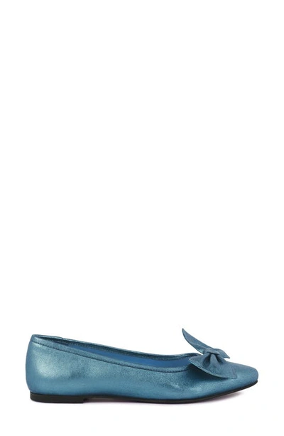 Shop Rag & Co Bow Ballerina Flat In Blue