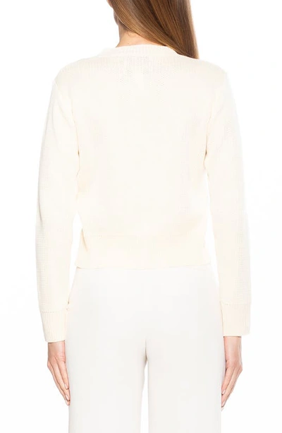 Shop Alexia Admor Calix Tie Neck Button Front Cardigan In Ivory