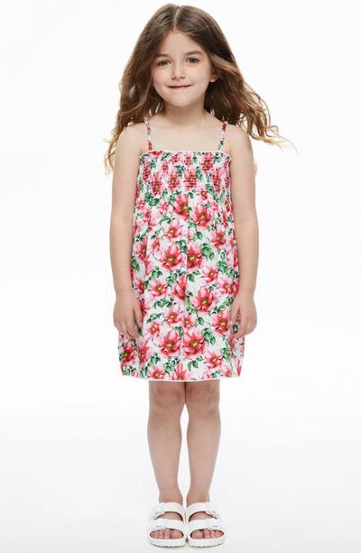 Shop Alice And Olivia Alice + Olivia Kids' Sully Floral Smocked Cotton Babydoll Dress In High Tea Floral