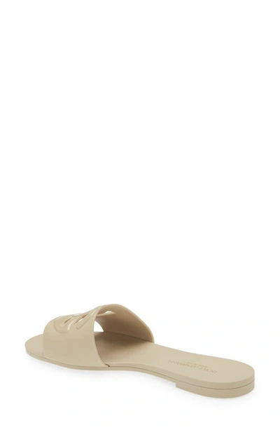 Shop Dolce & Gabbana Bianca Interlock Slide Sandal In Beige