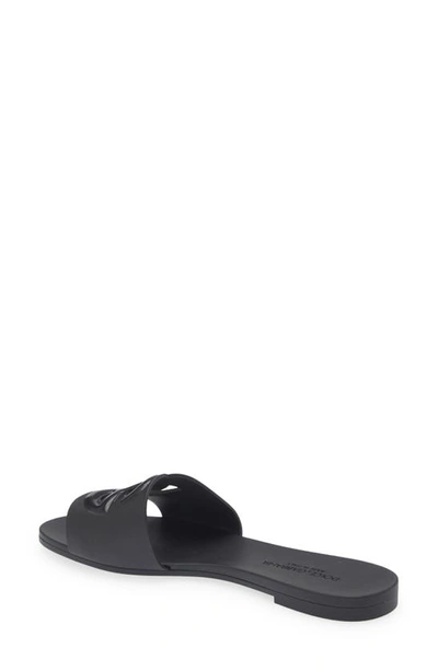 Shop Dolce & Gabbana Bianca Interlock Slide Sandal In Black