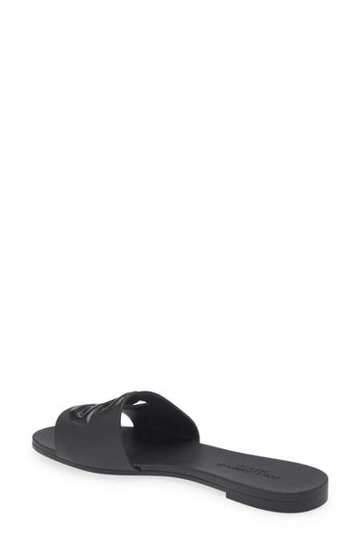 Dolce & Gabbana Black Flats With Cut-out Band And Dg Logo In Soft Rubber Woman In Black