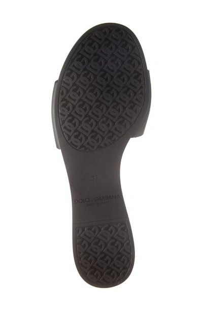 Dolce & Gabbana Black Flats With Cut-out Band And Dg Logo In Soft Rubber Woman In Black