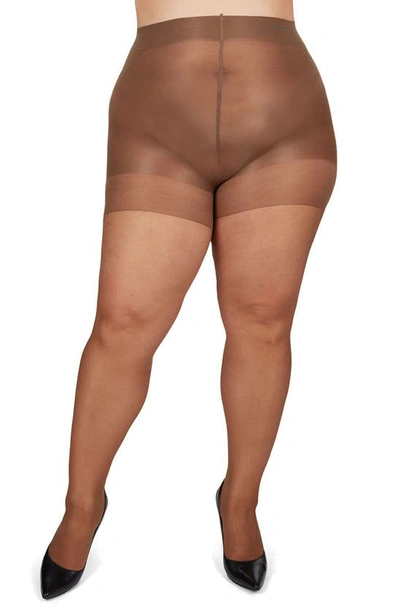 Memoi Plus Size Curvy Silky Sheer Control Top Pantyhose Mm-2210 In Utopia