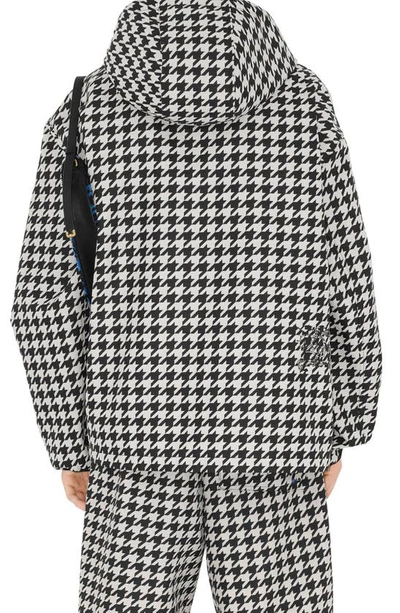 Shop Burberry Relaxed Fit Houndstooth Check Ekd Patch Jacket In Black Ip Pat