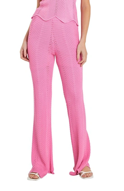 English Factory Wavy Knit Pants In Pink
