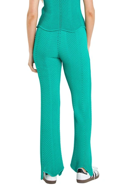 Shop English Factory Wavy Knit Pants In Green