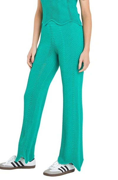 Shop English Factory Wavy Knit Pants In Green