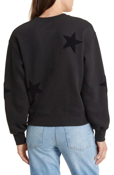 Shop Rails Sonia Bouclé Star Sweatshirt In Black