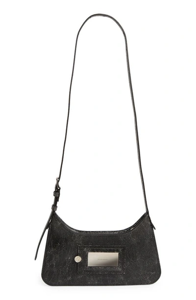 Acne Studios Platt Micro Crackled Leather Shoulder Bag In Black