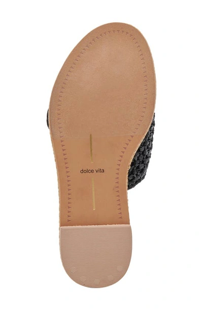 Shop Dolce Vita Alonzo Raffia Slide Sandal In Onyx Raffia