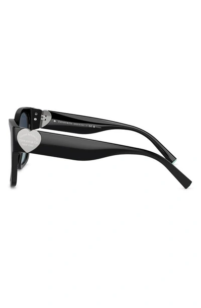 Tiffany & Co 54mm Gradient Polarized Square Sunglasses In Black
