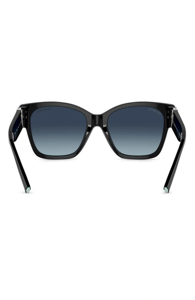 Tiffany & Co 54mm Gradient Polarized Square Sunglasses In Black