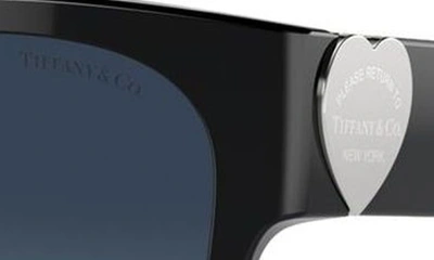 Tiffany & Co 54mm Gradient Polarized Square Sunglasses In Black