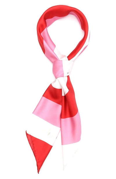 Shop Kate Spade Oversize Heart Square Silk Scarf In Pink Multi