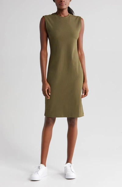 Shop Zella Live In Rib Midi Dress In Olive Night