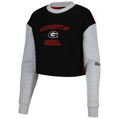 Shop Hype And Vice Black Georgia Bulldogs Colorblock Rookie Crew Pullover Sweatshirt