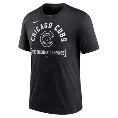 Shop Nike Heather Black Chicago Cubs Swing Big Tri-blend T-shirt