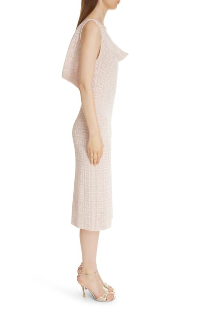 Shop Givenchy 4g Cowl Neck Knit Dress In Blush Pink