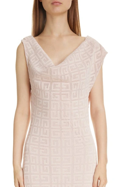 Shop Givenchy 4g Cowl Neck Knit Dress In Blush Pink