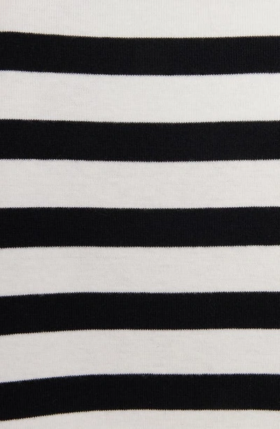 Shop Givenchy Stripe Embroidered 4g Logo Crop T-shirt In White/ Black