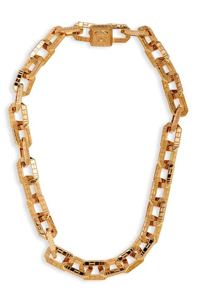 Shop Versace Chain Link Necklace In  Gold