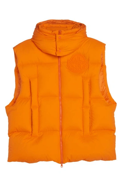 Shop Moncler Genius Moncler 9 Roc Nation Apus Hooded Down Vest In Orange