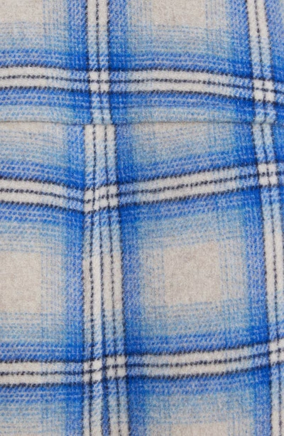 Shop Isabel Marant Efelia Check Wool Blend Coat In Blue
