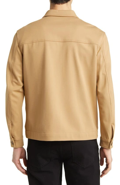 Shop Hugo Boss Carper Button-up Shirt Jacket In Medium Beige