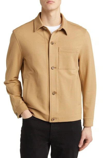 Shop Hugo Boss Boss Carper Button-up Shirt Jacket In Medium Beige
