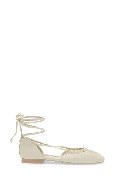 Shop Dolce Vita Cancun Ankle Tie Flat In Ivory Leather