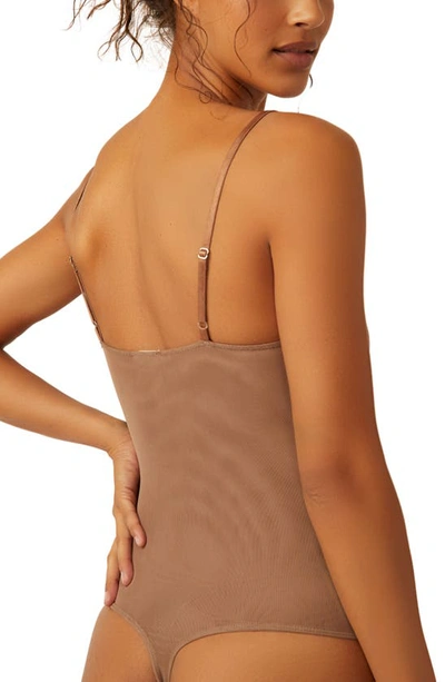 Shop Free People Intimately Fp Night Rhythm Corset Bodysuit In Cocoa