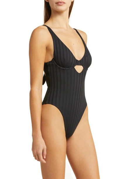 Shop Vitamin A Rossi Underwire One-piece Swimsuit In Black Superib