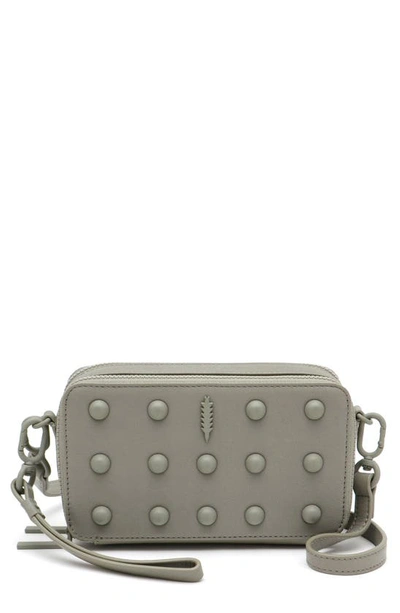 Shop Thacker Ronnie Studded Leather Crossbody Bag In Sage