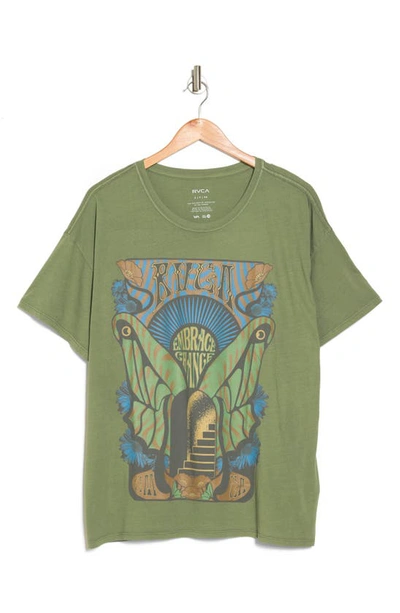Shop Rvca Embrace Change Graphic T-shirt In Gqq0-leaf