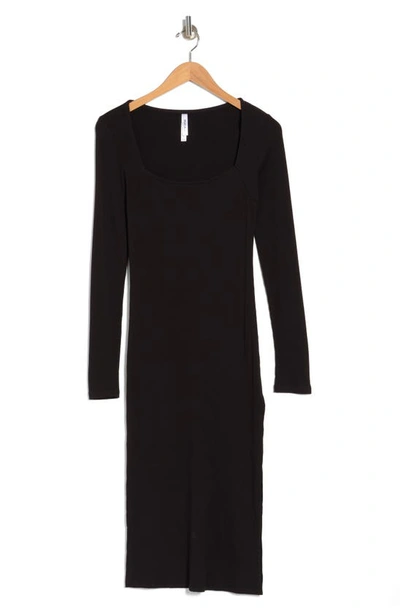 Shop Rvca Avenue Long Sleeve Midi Dress In Rvb- Black