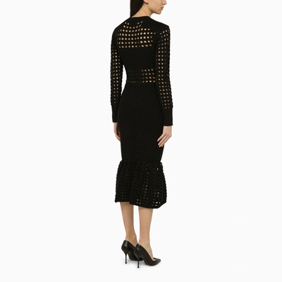 Shop Alexander Mcqueen Alexander Mc Queen Black Knitted Midi Dress