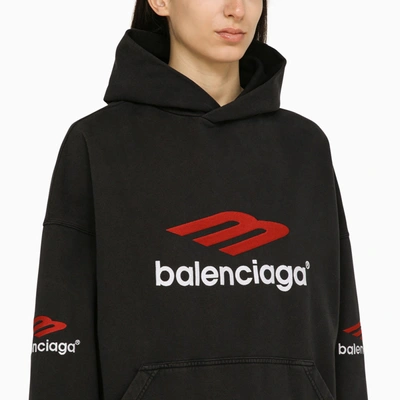 Shop Balenciaga Black Cotton Sweatshirt With Logo