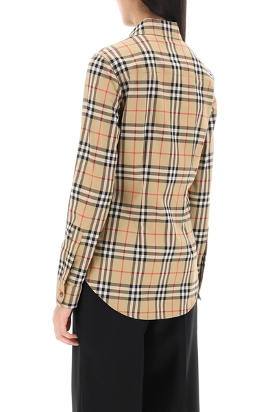 Shop Burberry Lapwing Button Down Shirt With Vintage Check Pattern