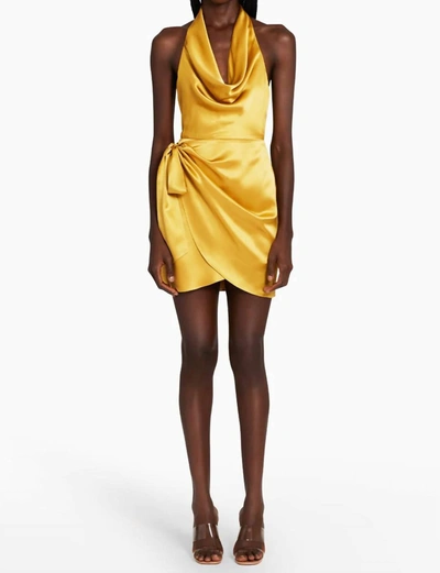 Shop Amanda Uprichard Martine Silk Dress In Yellow
