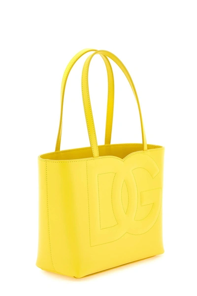 Shop Dolce & Gabbana Leather Tote Bag With Logo