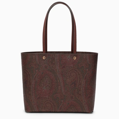 Shop Etro Paisley Shopping Bag In Coated Canvas