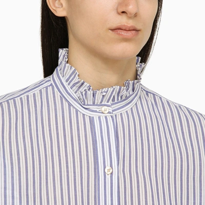 Shop Isabel Marant Étoile Blue Striped Cotton Shirt