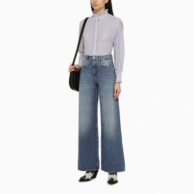 Shop Isabel Marant Loose Blue Washed Denim Jeans
