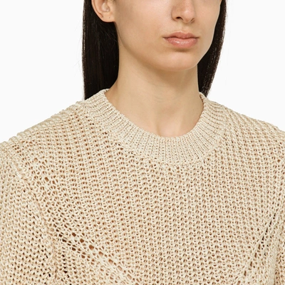 Shop Isabel Marant Recycled Polyester Ecru Crew Neck Jumper