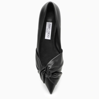 Shop Jimmy Choo Hedera Flat Black Leather Ballerina