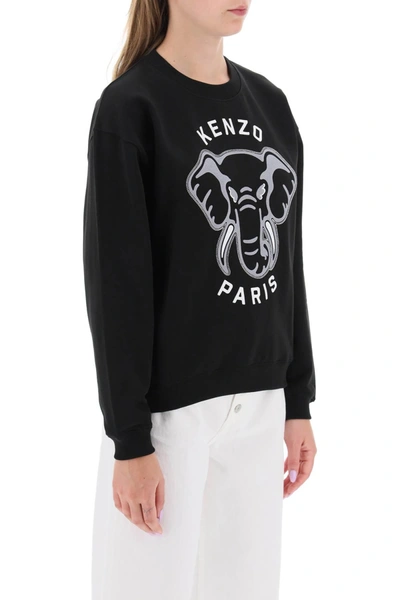 Shop Kenzo 'varsity Jungle' Elephant Embroidered Sweatshirt