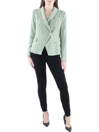 Shop Walter Baker Womens Linen Blend Suit Separate Double-breasted Blazer In Multi